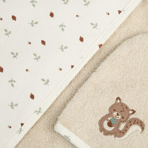 Set de baño con capa y guante de baño Rey de los Bosques beige 