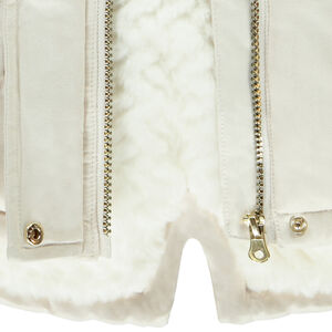 Parka impermeable con capucha y efecto pelo sintético para niña 