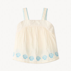 Top de peplum con bordado de concha para bebé niña 