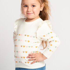 Camiseta de manga larga con estampado de corazones para bebé niña 