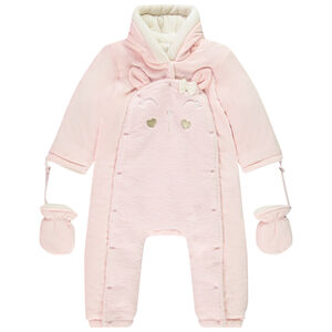 Pelele de terciopelo con diseño de conejo para bebé niña con acabados variados según la edad 