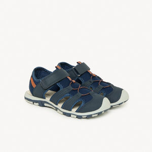 Sandalias con velcro y elásticos bicolores para niño 