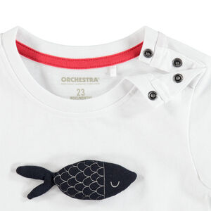 Camiseta manga corta algodón orgánico print pez 