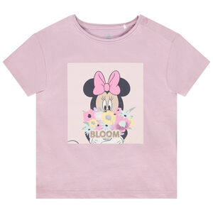 Camiseta de manga corta unicolor con estampado de Minnie Disney para niña 