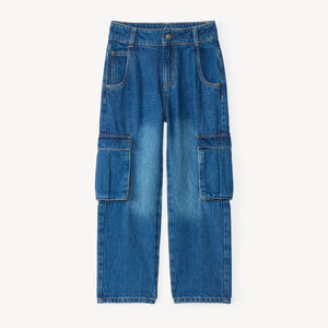 Jean niño cargo suelto en denim 