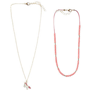 Lote de 2 collares fantasía unicornio para niña 