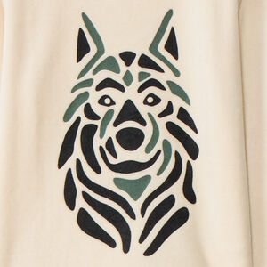 Conjunto de pijama de terciopelo con estampado de lobo para niño 