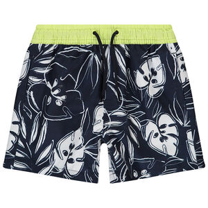 Bañador tipo short con estampado de hojas para niño 