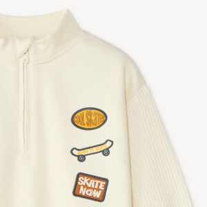 Sudadera camionera para bebé niño con parche de skate 