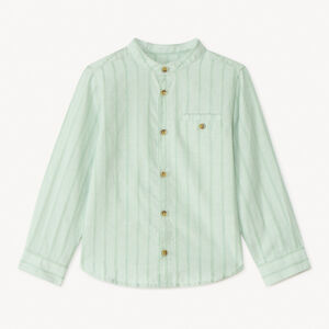 Camisa de manga larga a rayas con cuello mao para niño 