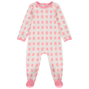 Pelele imprimé damier/floral para bebé niña con aperturas diferentes según la edad 