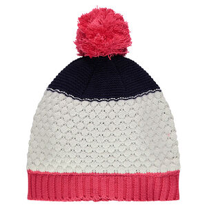 Gorro de punto con pompón rosa  Main Gorro de punto con pompón rosa
