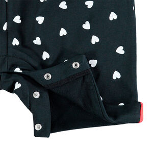 Salopette courte à coeurs all-over 