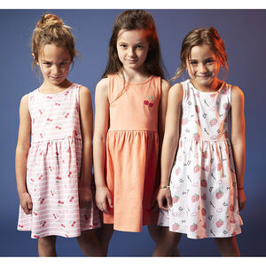 Lote de 3 vestidos fantasía de punto de jersey niña 