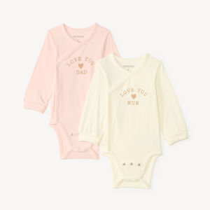 Conjunto de 2 bodies de manga larga evolutivos para niña. 