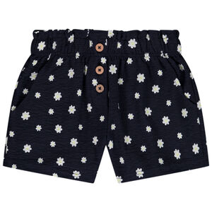 Short en jersey froissé imprimé fleuri pour fille 