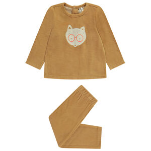 Conjunto de 2 piezas de terciopelo con estampado para bebé niño 