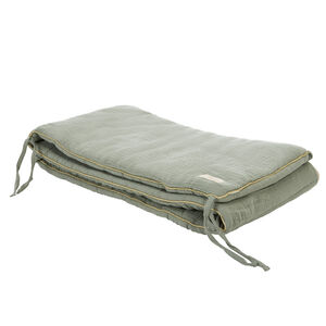 Protector de cuna de 3 paneles en gasa de algodón verde  Main Protector de cuna de 3 paneles en gasa de algodón verde