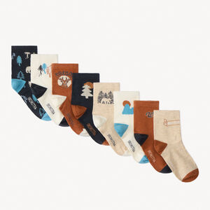 Lot de 8 paires de chaussettes normales fantaisie pour garçon   Main Lot de 8 paires de chaussettes normales fantaisie pour garçon