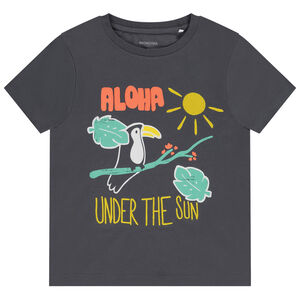 Camiseta manga corta motivo fantasía trópico con bordados para niño 