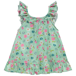 Túnica de manga corta con volantes e impresa para niña bebé 