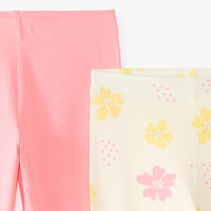 Lote de 2 leggings de jersey lisos y con estampados niña 