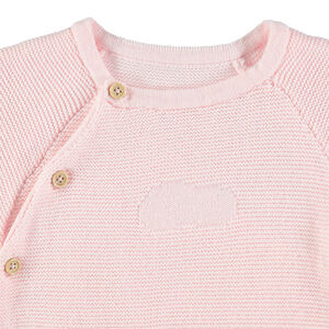 Chaleco de algodón orgánico de punto grueso con botones 