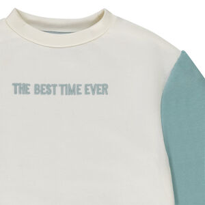 Sudadera efecto color block con bordado para niña 