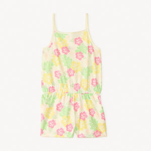 Peto corto de jersey con estampado fantasía para niña. 