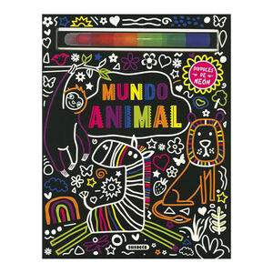 Libro para colorear Doodles de Neón Mundo Animal +5 años 