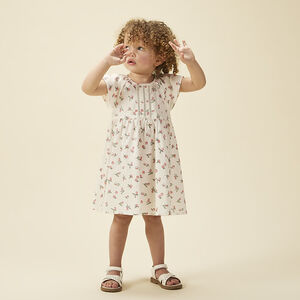 Vestido de manga corta con estampado de melocotones para bebé niña  Main Vestido de manga corta con estampado de melocotones para bebé niña