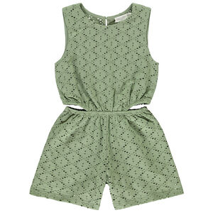 Combinaison corta en jacquard fantasía calada para niña 