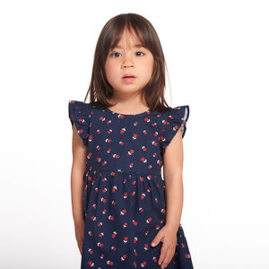 Vestido de manga corta con estampado de flores para niña bebé 