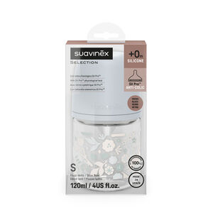 Biberón de vidrio con tetina SX Pro S 120ML Wonderland Azul 