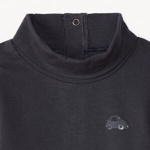 Lote de 2 camisetas interiores lisas de cuello alto para bebé niño 