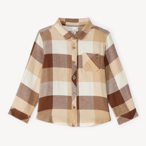 Camisa de cuadros de manga larga para bebé niño 