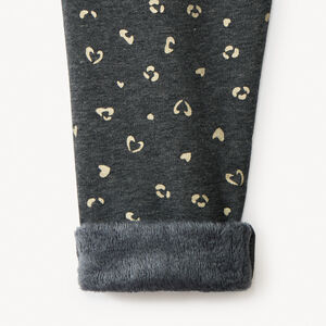 Pantalón de jogging de felpa estampado y forrado para niña 