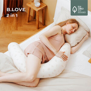 Coussin de grossesse et d'allaitement 2 en 1 B.Love pétales écru  Main Coussin de grossesse et d'allaitement 2 en 1 B.Love pétales écru