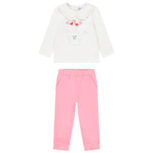 Ensemble t-shirt manches longues + jogging french terry pour bébé fille Main Ensemble t-shirt manches longues + jogging french terry pour bébé fille