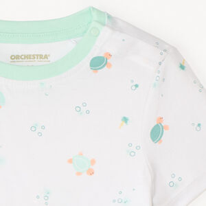 Camiseta de manga corta con estampado de tortugas para bebé niño 