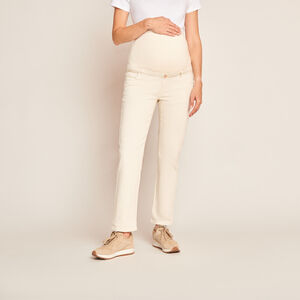 Jean recto de maternidad con banda superior 