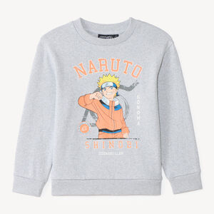 Sudadera de manga larga gris jaspeado para niño Naruto 