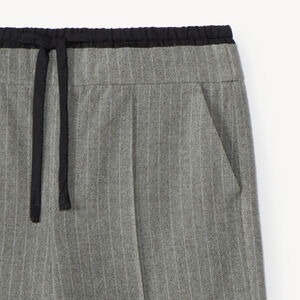 Pantalón ancho de rayas con efecto doble cintura para niña 