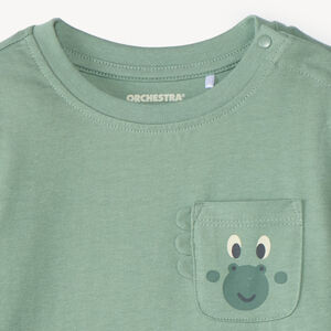 Camiseta de manga larga para bebé niño con bolsillo divertido 