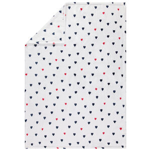 Cobertor de sherpa con estampado de corazones 