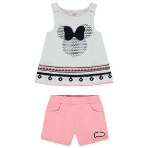 Conjunto de camiseta sin mangas con bordados de Minnie Disney y short para niña  Main Conjunto de camiseta sin mangas con bordados de Minnie Disney y short para niña