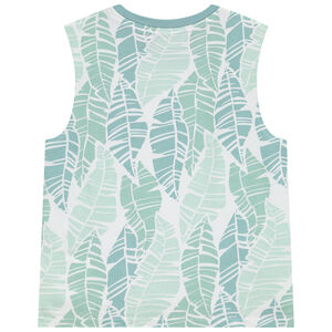 Camiseta sin mangas de punto con estampado de hojas niño 