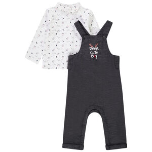 Conjunto de peto + camiseta interior con estampado de renos para bebé niño Main Conjunto de peto + camiseta interior con estampado de renos para bebé niño