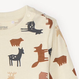 Camiseta de manga larga para bebé niño con estampado de animales 