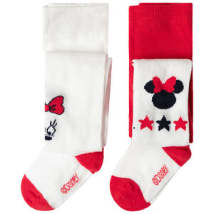 Pack de 2 leotardos gruesos con motivo de Minnie Disney en jacquard 